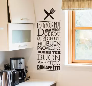 Sticker cuisine Bon appétit multilingue - TenStickers