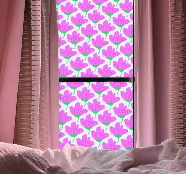 Sticker pour fenêtre fleurs roses - TenStickers