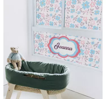 Sticker fenêtre motif floral prénom - TenStickers