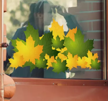 Sticker feuilles jaunes d'automne - TenStickers