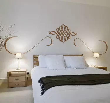 Sticker mural chambre tête de lit filigrane oriental - TenStickers