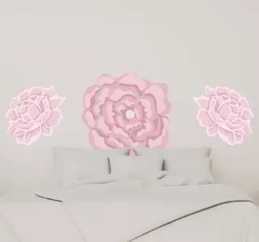 Sticker fleur accents floraux roses - TenStickers