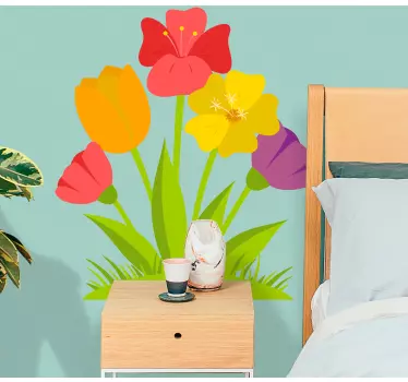 Sticker fleur arrangement botanique vivant - TenStickers