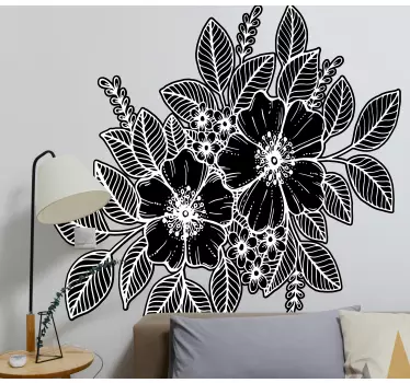 Sticker fleur arrangement de feuilles botaniques - TenStickers