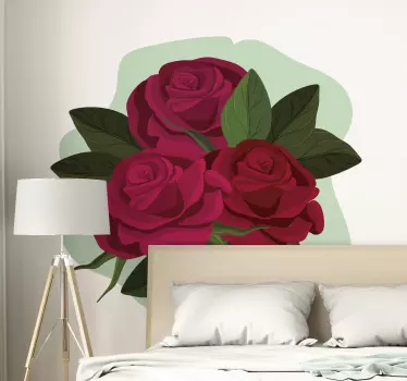 Sticker fleur arrangement de roses - TenStickers