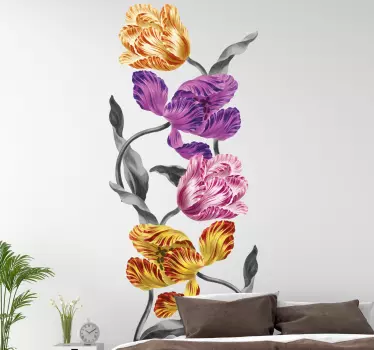 Sticker fleur arrangement floral coloré - TenStickers