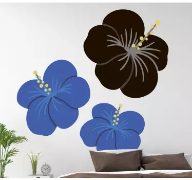 Sticker fleur arrangement floral d'hibiscus - TenStickers