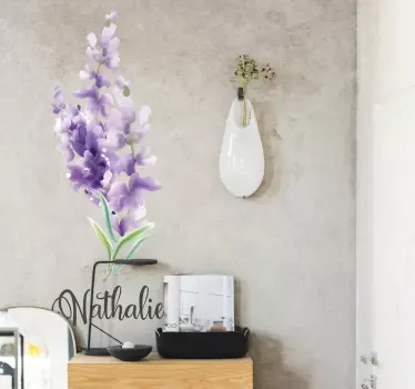 Sticker Mural Fleur autocollant personnalisé lavande - TenStickers