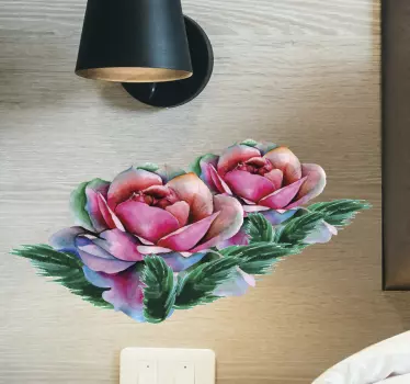 Sticker fleur belles roses roses - TenStickers