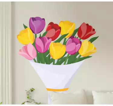 Sticker fleur bouquet de tulipes - TenStickers