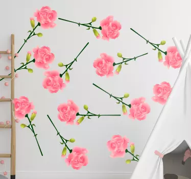 Sticker fleur composition botanique blush - TenStickers