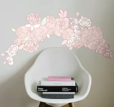 Sticker fleur composition florale de pivoines - TenStickers