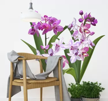 Sticker fleur composition florale d'orchidées - TenStickers