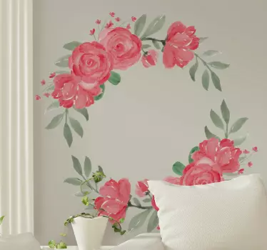 Sticker fleur composition ronde botanique - TenStickers