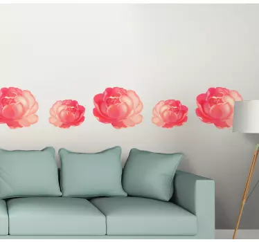 Sticker fleur bordure de roses en fleurs - TenStickers