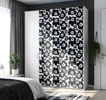 Sticker fleur coquelicot noir - TenStickers