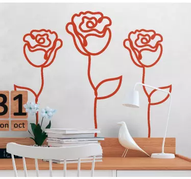 Sticker fleur croquis botanique gracieux - TenStickers