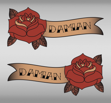 Sticker fleur design de bannière rose - TenStickers