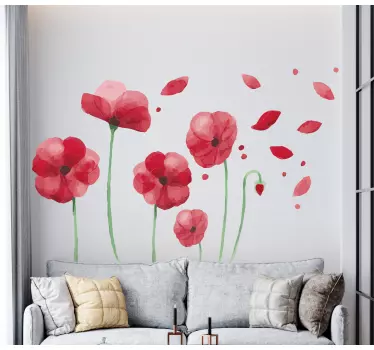 Sticker fleur design de fleur de coquelicot - TenStickers