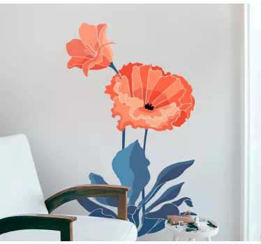 Sticker fleur design floral épanoui - TenStickers