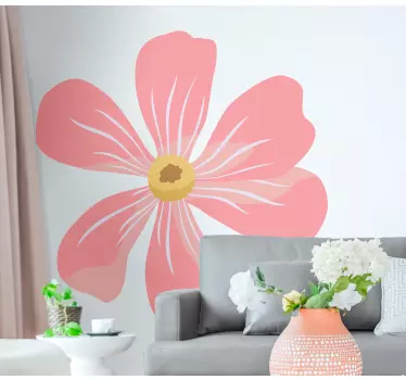 Sticker fleur design floral rose - TenStickers