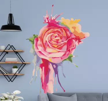 Sticker fleur Éclat de roses colorées - TenStickers