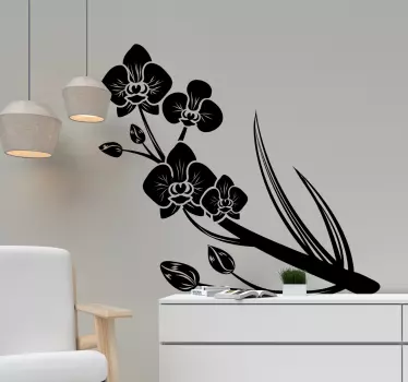 Sticker fleur élégante branche d'orchidée - TenStickers