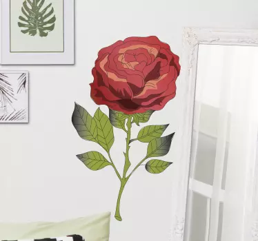 Sticker fleur élégante floraison de rose - TenStickers