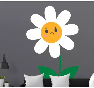 Sticker fleur emoji triste - TenStickers