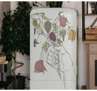 Sticker fleur fleurs à main levée - TenStickers