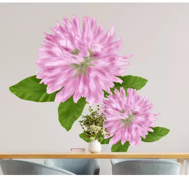 Sticker fleur fleurs roses en pleine floraison - TenStickers