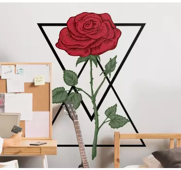 Sticker fleur illustration de rose rouge - TenStickers