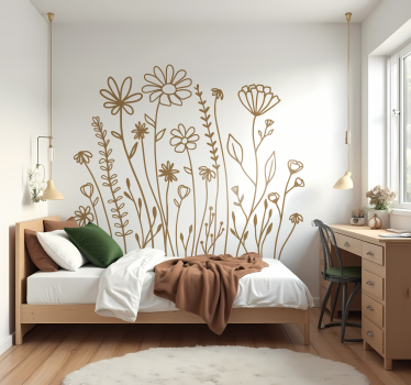 Sticker fleur jardin minimaliste - TenStickers