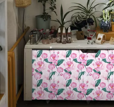 Sticker fleur motif floral rose - TenStickers