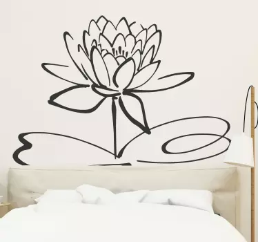 Sticker fleur œuvre de fleur de lotus - TenStickers