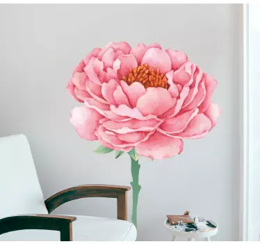 Sticker fleur pivoine en pleine floraison - TenStickers