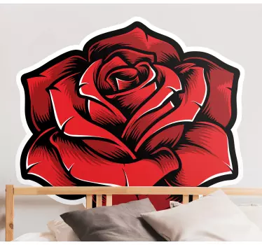 Sticker fleur rose rouge élégante - TenStickers