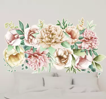 Sticker fleur tête de lit décorative florale - TenStickers