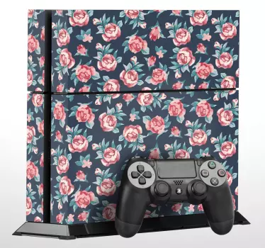 Sticker PS4 Texture de Roses pour PS4 - TenStickers