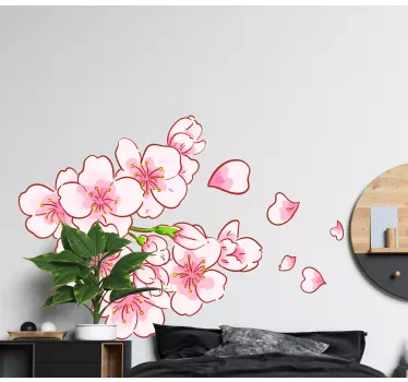 Sticker fleur tige de fleur de cerisier - TenStickers