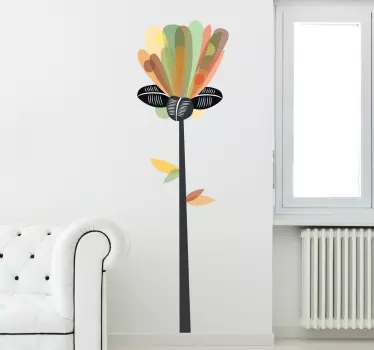 sticker fleur verticale colorée - TenStickers