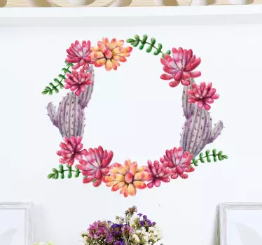 sticker fleurs cactus - TenStickers