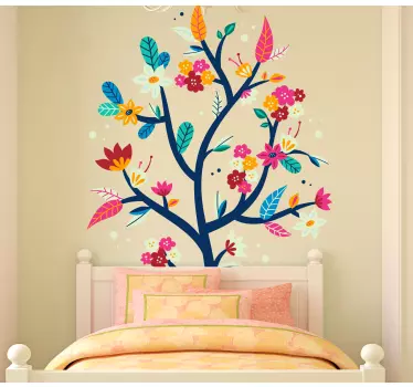 Sticker fleurs et plantes arbre floral coloré - TenStickers