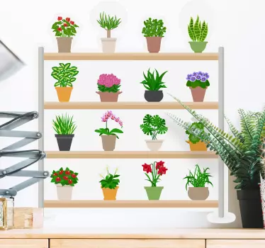 Sticker fleurs et plantes arrangement de plantes en pot - TenStickers