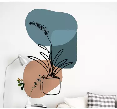 Sticker fleurs et plantes arrangement floral abstrait - TenStickers