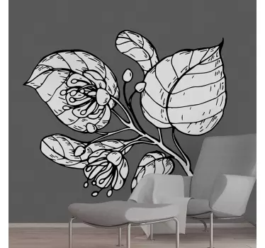 Sticker fleurs et plantes bouquet de feuilles botaniques - TenStickers