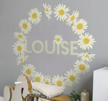 Sticker fleurs et plantes cercle floral marguerite - TenStickers