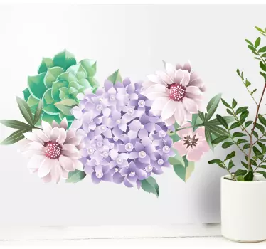 Sticker fleurs et plantes composition florale - TenStickers