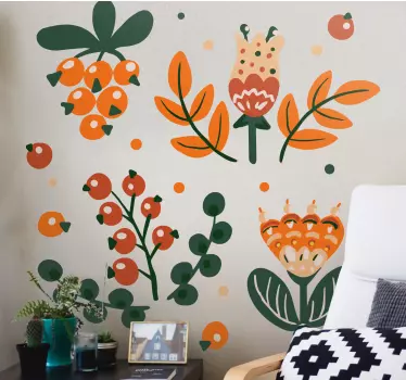 Sticker fleur motifs floraux colorés - TenStickers