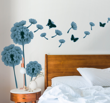 Sticker fleurs et plantes sentier de papillons floraux - TenStickers